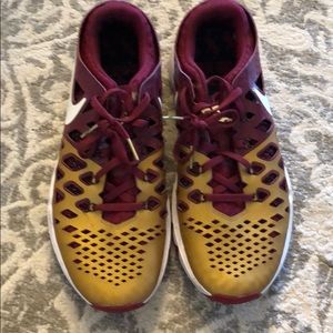Nike Train and Speed Gold and Garnet FSU sneakers